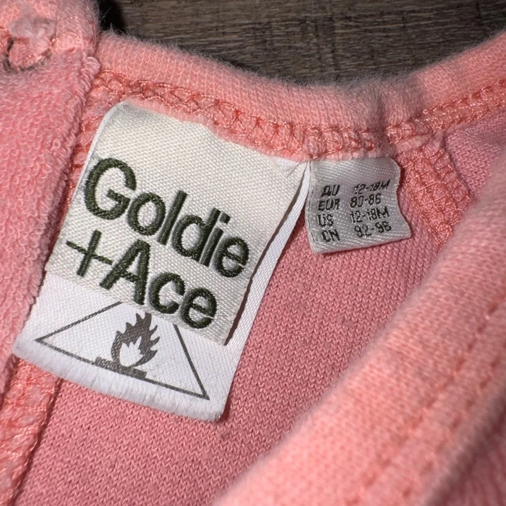 Goldie + Ace Terrycloth Pink Long Sleeve Casual Romper Onsie Outfit 12-18MOS